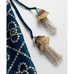 Babyhug Georgette Woven Sleeveless Choli Lehenga Set with Dupatta Embroidery & Sequin Detailing - Navy Blue
