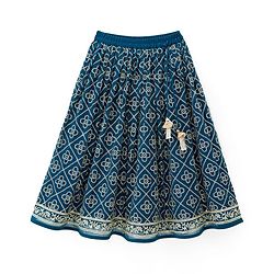 Babyhug Georgette Woven Sleeveless Choli Lehenga Set with Dupatta Embroidery & Sequin Detailing - Navy Blue