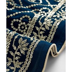 Babyhug Georgette Woven Sleeveless Choli Lehenga Set with Dupatta Embroidery & Sequin Detailing - Navy Blue
