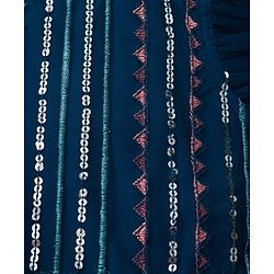 Babyhug Net Woven Half Sleeves Choli Lehenga & Dupatta Set With Sequin Embriodery - Blue