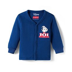 Babyhug Disney Interlock Full Sleeves Front Open Thermal Vest With 101 Dalmatians Graphics - Navy Blue