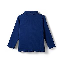 Babyhug Cotton Knit Full Sleeves Solid Color Turtle Neck Winter T-Shirt - Navy Blue