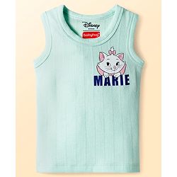 Babyhug Disney Interlock Sleeveless Pullover Thermal Vest & Pant Set with The Aristocats Marie Print - Light Blue