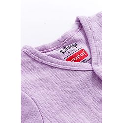 Babyhug Disney Interlock Full Sleeve Front Open Thermal Wear Set With Minnie Mouse Graphics - Lavender