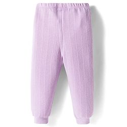 Babyhug Disney Interlock Full Sleeve Front Open Thermal Wear Set With Minnie Mouse Graphics - Lavender