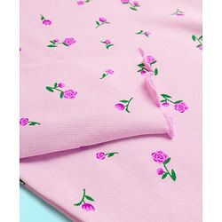 Babyhug Cotton Elastane Knit Full Sleeves Turtle Neck Winter T-Shirt with Floral Print - Pink