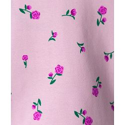 Babyhug Cotton Elastane Knit Full Sleeves Turtle Neck Winter T-Shirt with Floral Print - Pink