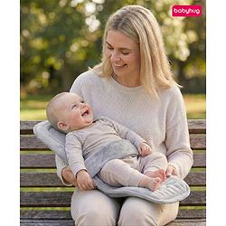 Babyhug 2-in-1 Carrier & Feeding Pillow Velvet - Blue | Infant Carrying and Feeding Support| Ideal for New Moms| Full Body Support| Safety Harness