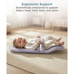 Babyhug 2-in-1 Carrier & Feeding Pillow Velvet - Blue | Infant Carrying and Feeding Support| Ideal for New Moms| Full Body Support| Safety Harness