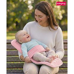 Babyhug 2-in-1 Carrier & Feeding Pillow Velvet - Blue | Infant Carrying and Feeding Support| Ideal for New Moms| Full Body Support| Safety Harness