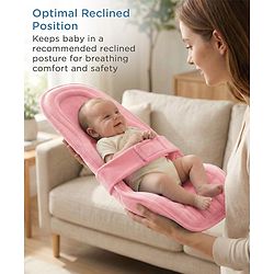 Babyhug 2-in-1 Carrier & Feeding Pillow Velvet - Blue | Infant Carrying and Feeding Support| Ideal for New Moms| Full Body Support| Safety Harness