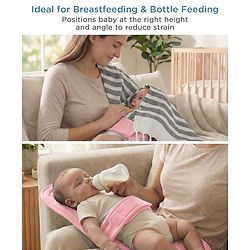 Babyhug 2-in-1 Carrier & Feeding Pillow Velvet - Blue | Infant Carrying and Feeding Support| Ideal for New Moms| Full Body Support| Safety Harness