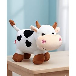 Babyhug Plush Cow Soft Toy - 30 cm| Toddler Gifting for Boys & Girls| Stuffed Animal| Baby Safe| Cuddle & Travel Partner| Super Soft Fabric