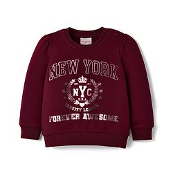 Babyhug Terry Knit Full Sleeves Sweatshirt with Foil Text Print - Maroon