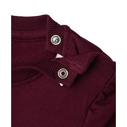 Babyhug Terry Knit Full Sleeves Sweatshirt with Foil Text Print - Maroon