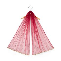Babyhug Georgette Woven Half Sleeves Foil Printed Choli Lehenga Set with Dupatta & Lace Detailing - Red