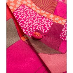 Babyhug Rayon Woven Full Sleeves Kurta Dhoti Set with Jacket & Abstract Print - Fuchsia
