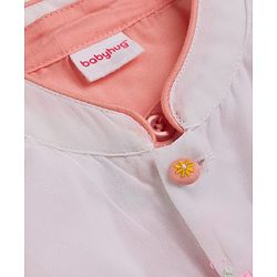 Babyhug Rayon Woven Full Sleeves Kurta Pajama & Jacket Set With Floral Embroidery - Peach