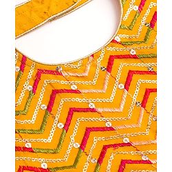 Babyhug Georgette Woven Sleeveless Halter Neck Kurti Palazzo  & Dupatta Set With Sequin Embriodery - Yellow & Red
