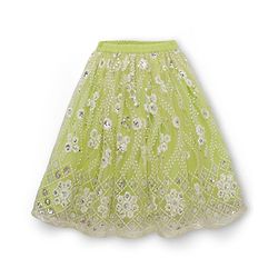 Babyhug Georgette Woven Puffed Sleeves Sequinned Floral Designed Choli Lahenga Set with Dupatta- Light Green