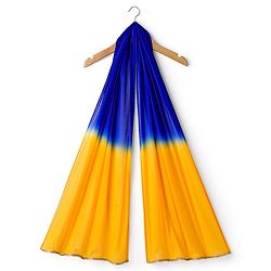 Babyhug Georgette Woven Sleeveless Brocade Choli & Bandhani Printed Lehenga with  Dupatta - Blue & Mustard