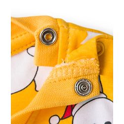 Babyhug Cotton Knit Full Sleeves Co-ords Night Suit With Animal Print - Yellow