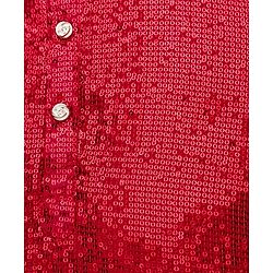 Babyhug Georgette Woven Full Sleeves Kurta Pajama Set with Sequin Detailing - Red