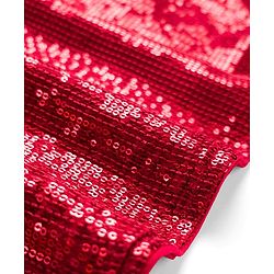 Babyhug Georgette Woven Full Sleeves Kurta Pajama Set with Sequin Detailing - Red