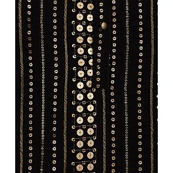 Babyhug Georgette Woven Full Sleeves Sequin Embroidered Kurta Pyjama Set - Black