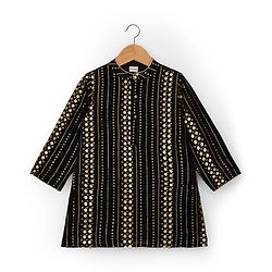 Babyhug Georgette Woven Full Sleeves Sequin Embroidered Kurta Pyjama Set - Black