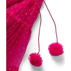 Babyhug  Short Sleeves Sequin Embroidered Choli and Shimmer Net Lehenga with Dupatta -  Fuschia