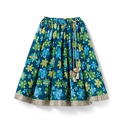 Babyhug Georgette Woven Full Sleeves Choli Lehenga & Jacket Set With Floral Print & Embridoery - Green