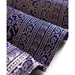 Babyhug Brocade Woven Half Sleeves Pattu Pavada Choli Lehenga & Dupatta Set with Floral Print - Fuchsia