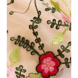 Babyhug Woven Choli Lehenga Set with Three Fourth Sleeves Jacket Floral Embroidery & Sequin Detailing - Multicolor