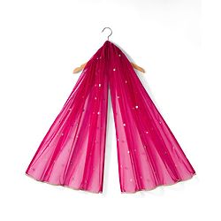 Babyhug Woven Frill Sleeves Choli Lehenga & Dupatta Set with Floral Embroidery - Fuchsia
