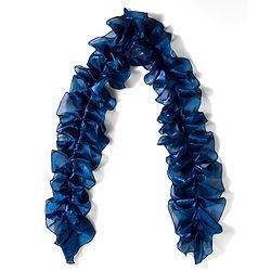 Babyhug Woven Sleeveless Choli Lehenga & Frilled Dupatta Set with Floral Embroidery - Navy Blue