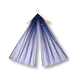 Babyhug Georgette Woven Half Flutter Sleeves Choli Lehenga Set with Dupatta & Embroidery - Navy Blue