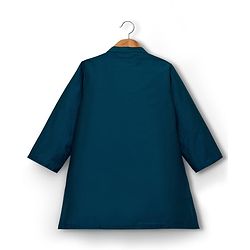 Babyhug Cotton Blend Woven Full Sleeves Kurta Pajama Set with Jacket & Floral Embroidery - Teal Blue