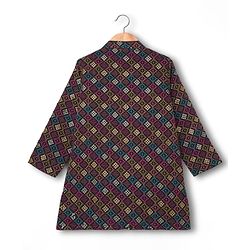 Babyhug Cotton Blend Woven Full Sleeves Kurta Pajama Set with Embroidery - Navy Blue