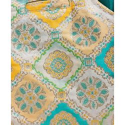 Babyhug Cotton Blend Full Sleeves Kurta Pajama Set with Jacket & Motif Embroidery - Teal Blue