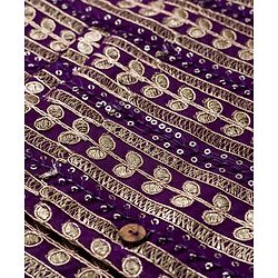 Babyhug Woven Full Sleeves Kurta Pajama & Nehru Jacket with Foil Embroidery - Beige & Purple