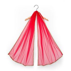 Babyhug Brocade Woven Sleeveless Choli Lehenga Set with Dupatta & Floral Embroidery - Red