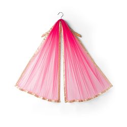Babyhug Net Woven Sleeveless Choli Lehenga & Dupatta Set With Floral Embriodery - Fuschia