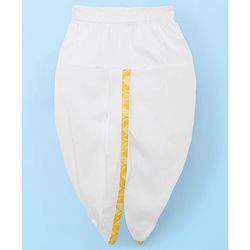 Babyhug Woven Full Sleeves Hakkoba Embroidered  Kurta Dhoti Set -Yellow