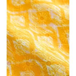 Babyhug Woven Full Sleeves Hakkoba Embroidered  Kurta Dhoti Set -Yellow