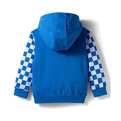 Babyhug Cotton Knit Full Sleeves Hooded Sweatjacket With Text Print & Kangaroo Pockets - Blue