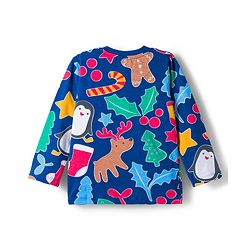 Babyhug Cotton Knit Full Sleeves Co-ords Night Suit With Star Print - Blue