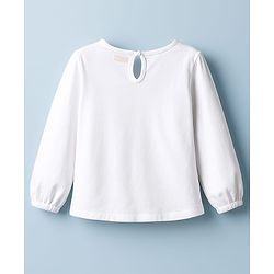 Babyhug Cotton Woven Frock & Full Sleeves Inner Tee With Animal & Heart Embroidery - Brown & White