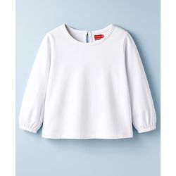 Babyhug Cotton Knit Frock & Full Sleeves Inner Tee With Animal & Heart Embroidery - Brown & White