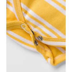 Babyhug 100% Cotton Interlock Knit Full Sleeves Onesie with Stripes & Tree Print - Yellow